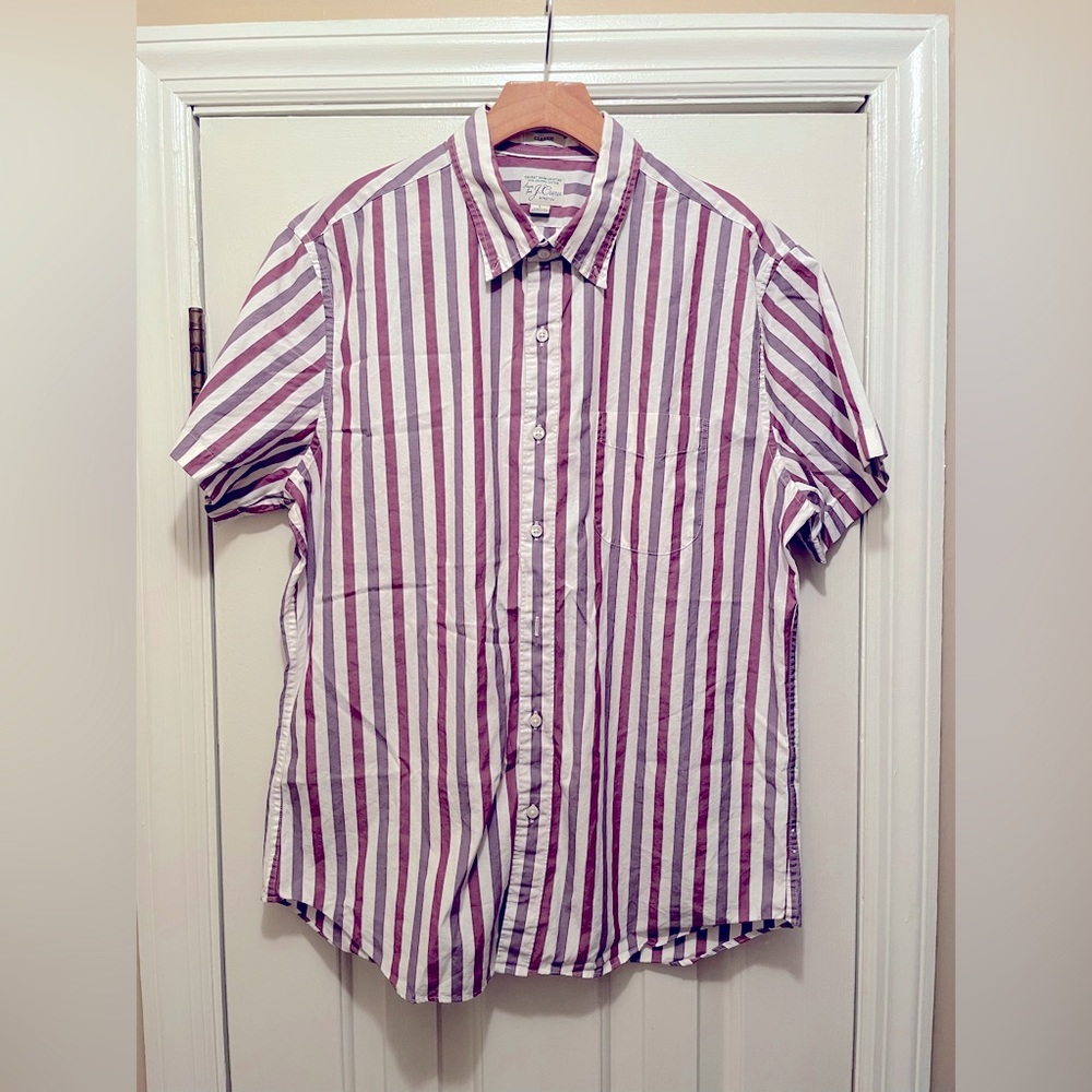 J. Crew Secret Wash Striped Button Down (short sleeve)